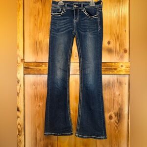 Grace in LA Dark Blue Kids Flare Jeans